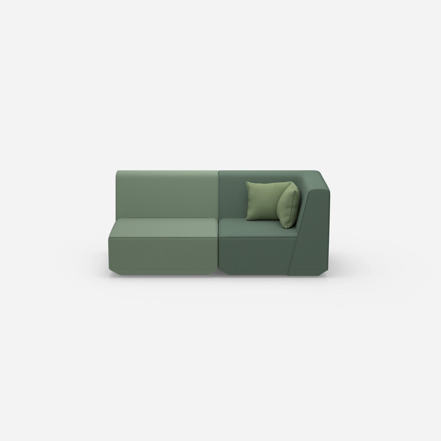 2 Sitzer Sofa grün von vorne