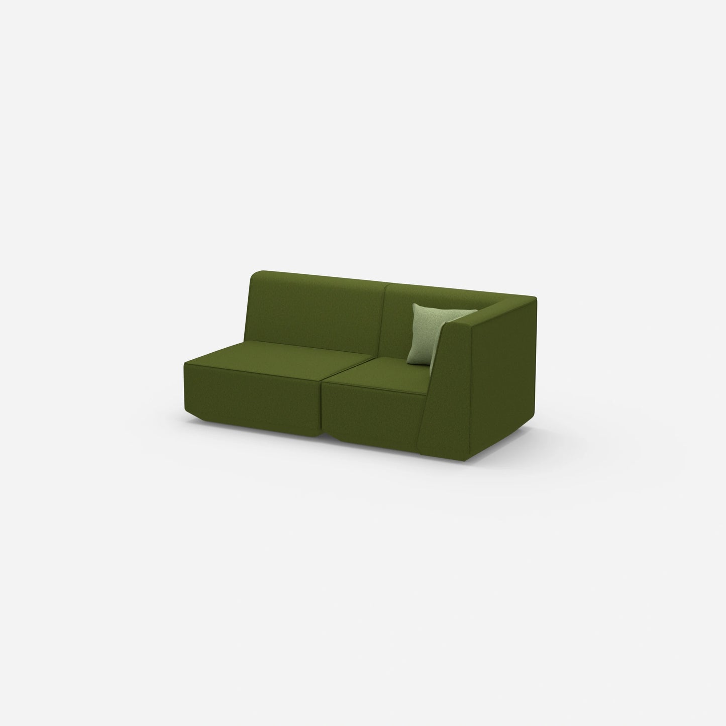 2 Sitzer Sofa grün von der Seite