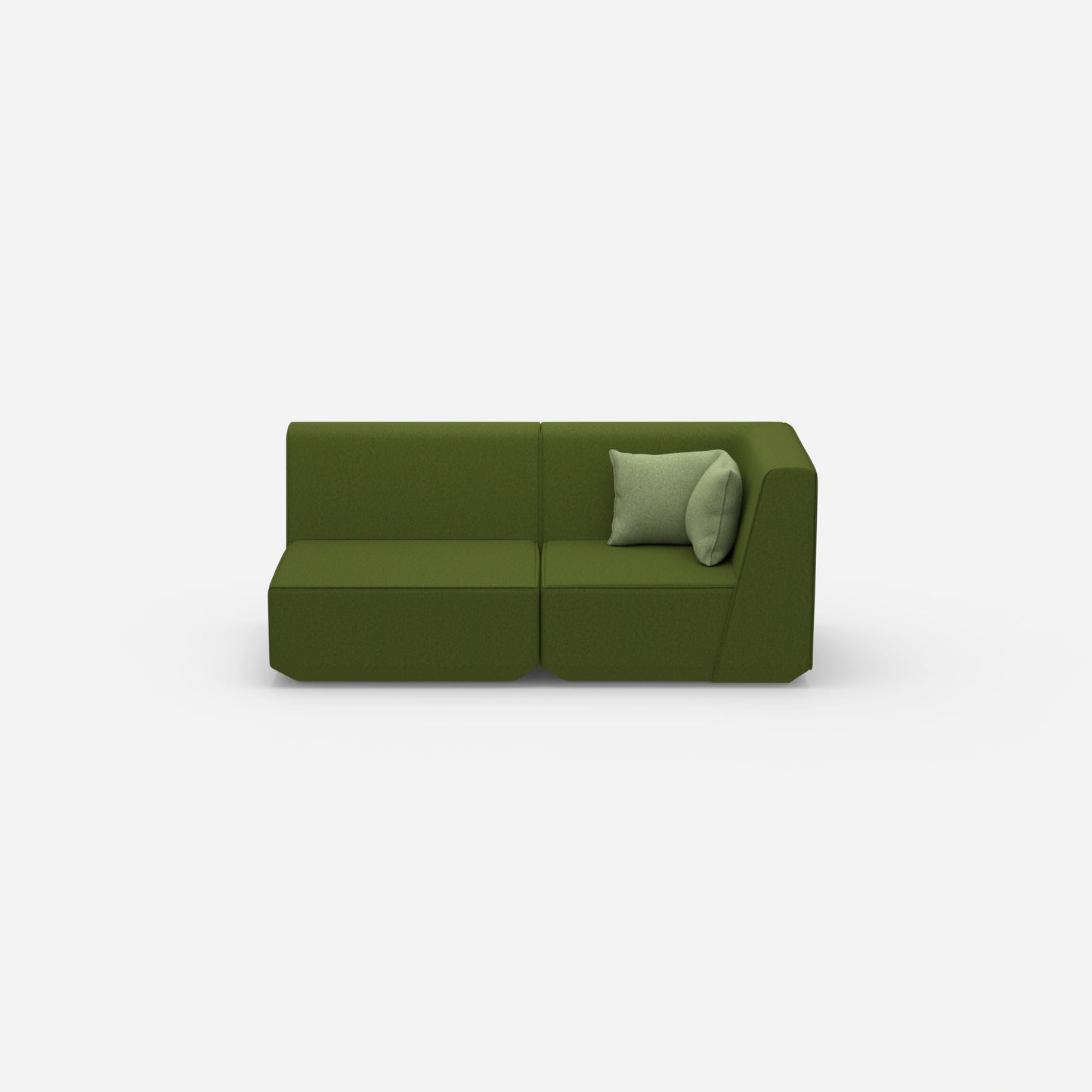 2 Sitzer Sofa grün von vorne