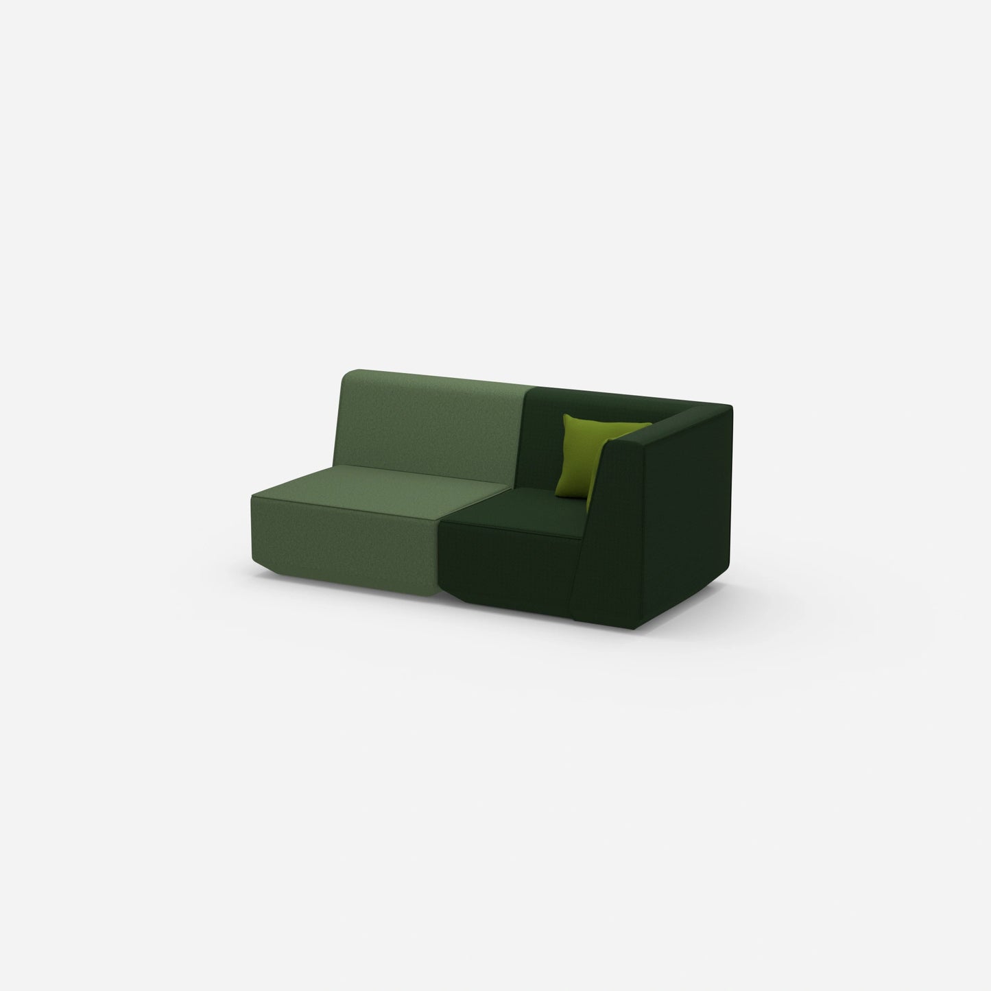 2 Sitzer Sofa grün von der Seite