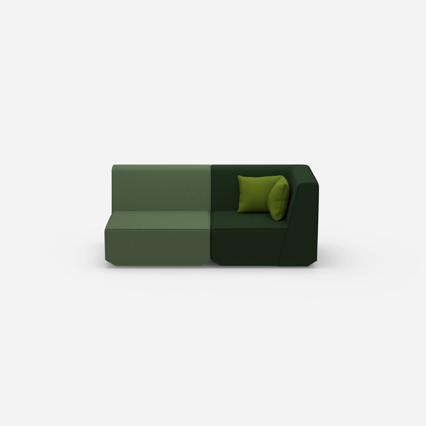 2 Sitzer Sofa grün von vorne