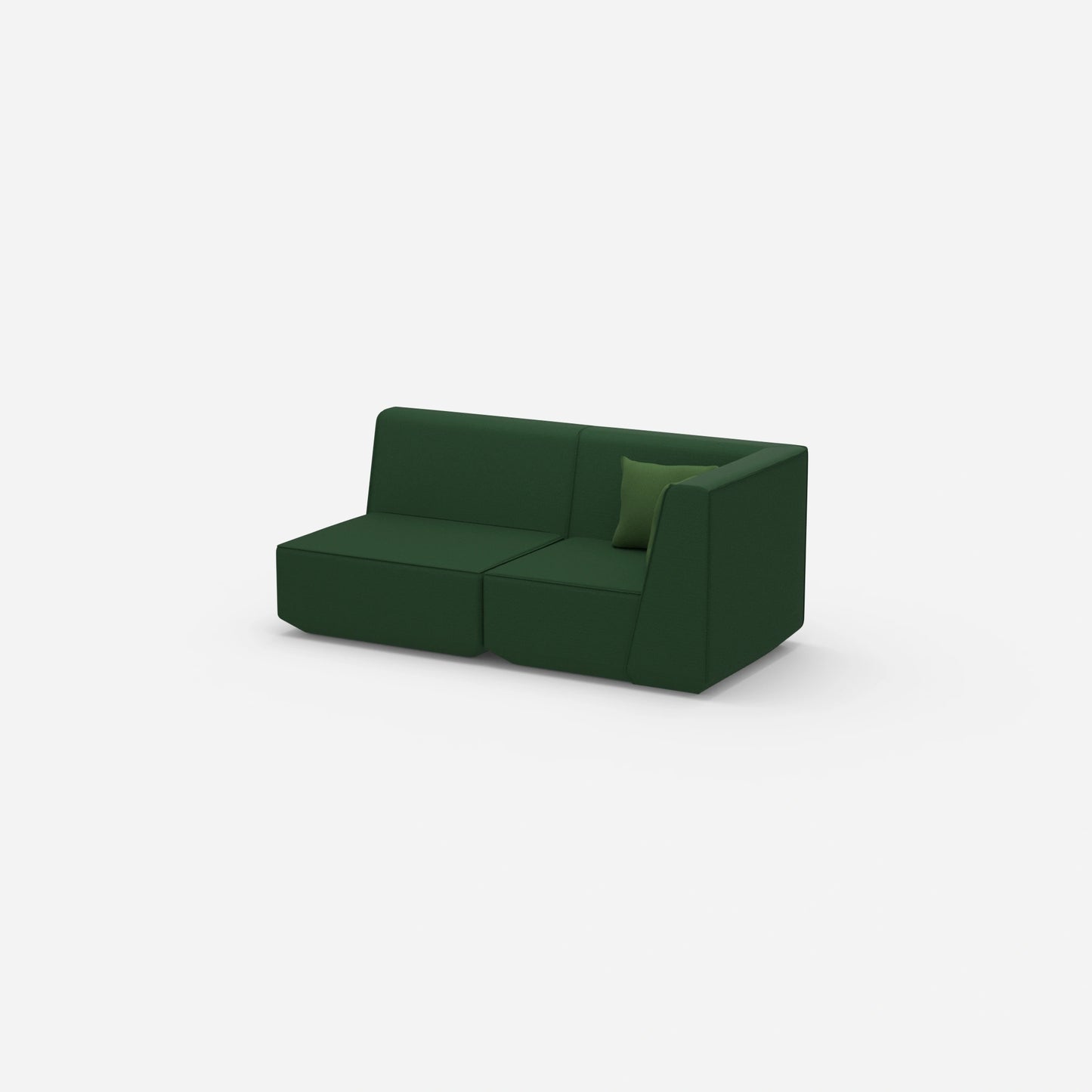 2 Sitzer Sofa grün von der Seite