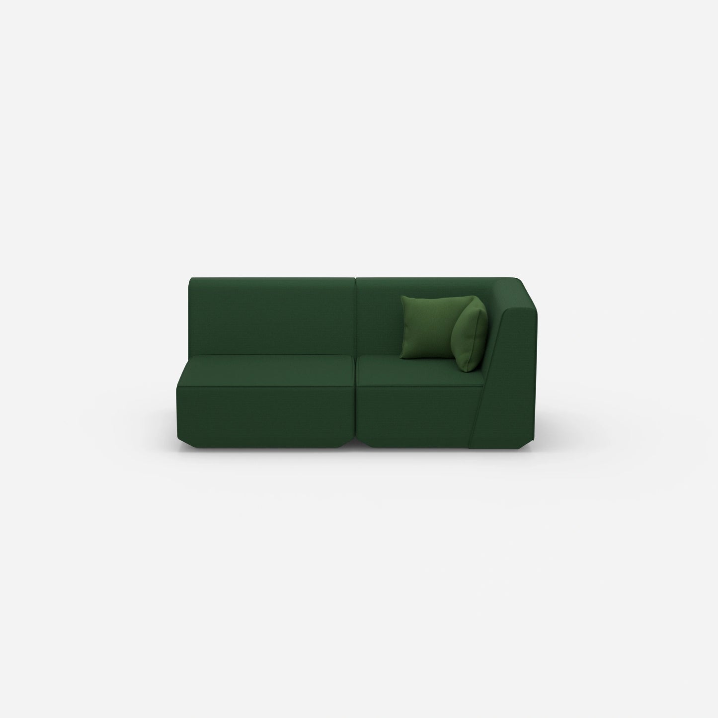 2 Sitzer Sofa grün von vorne