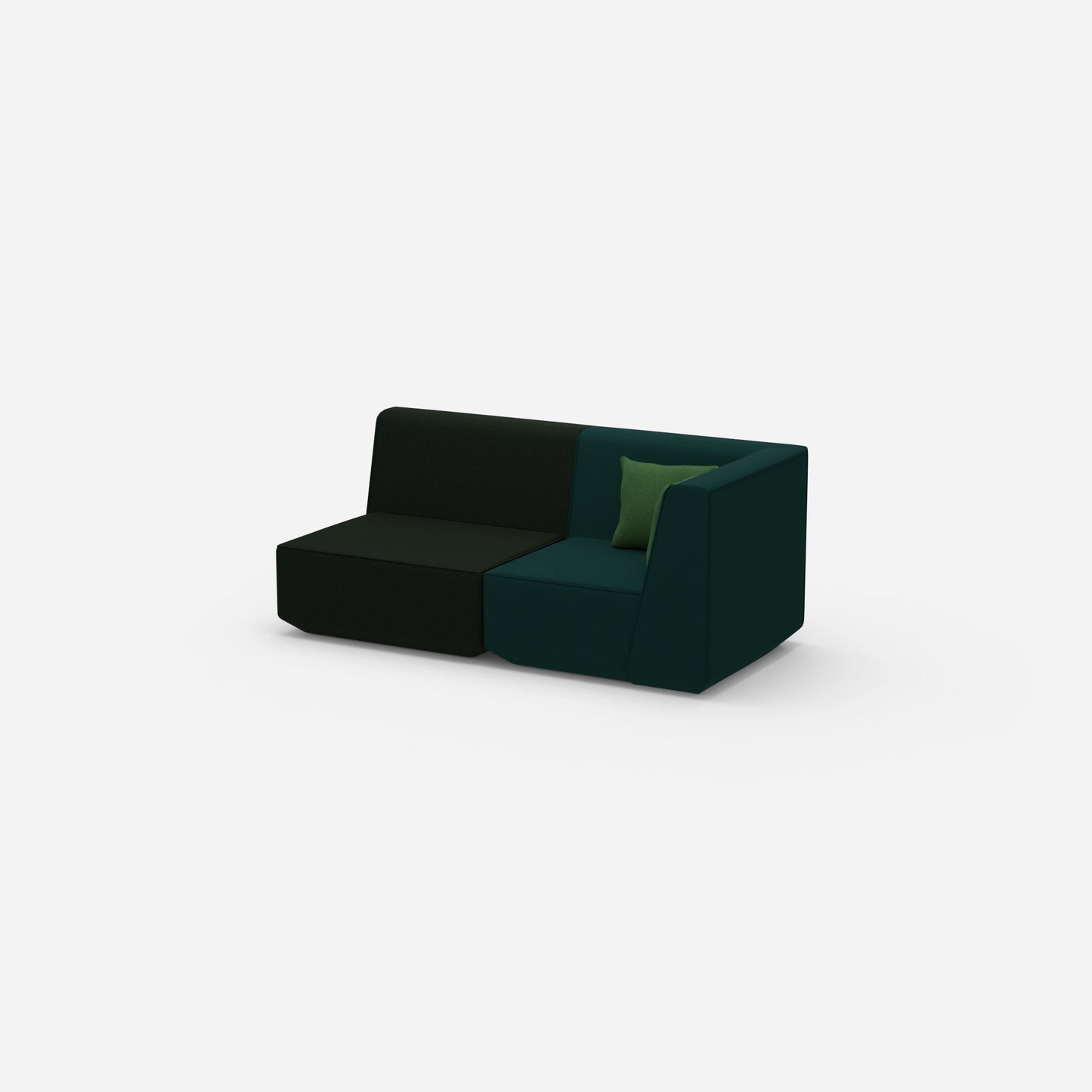 2 Sitzer Sofa grün von der Seite