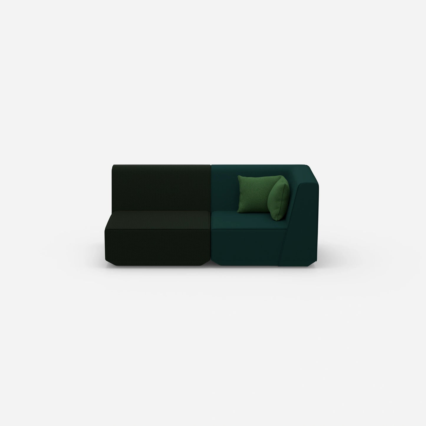 2 Sitzer Sofa grün von vorne