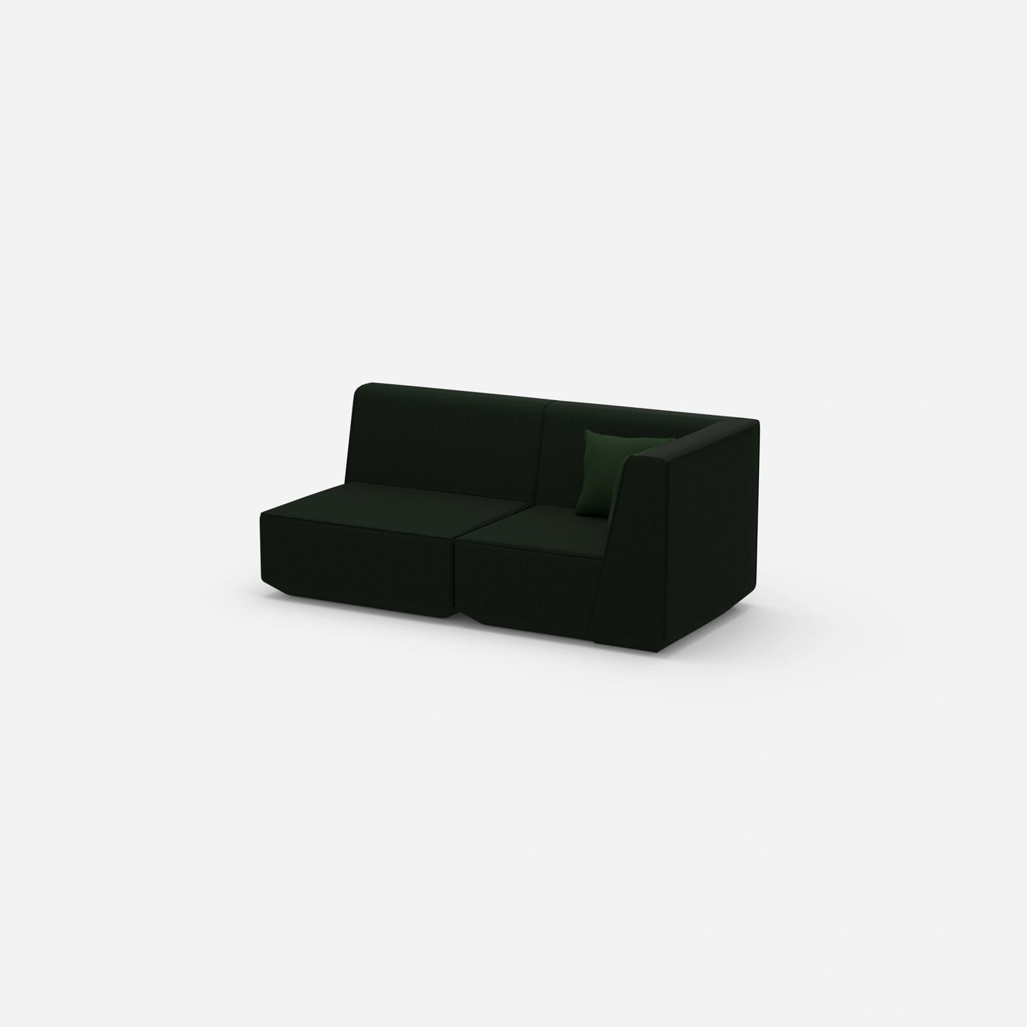 2 Sitzer Sofa grün von der Seite