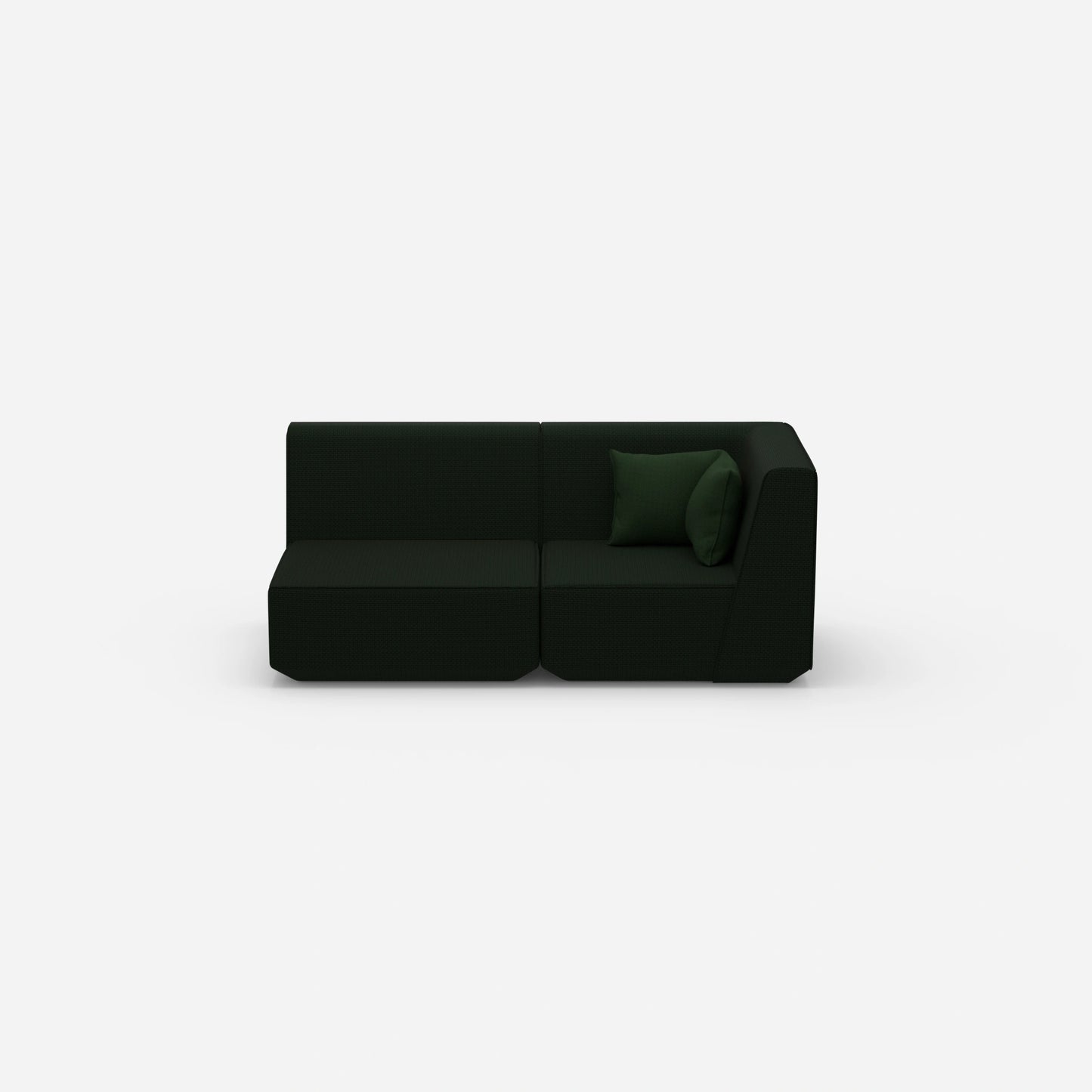 2 Sitzer Sofa grün von vorne