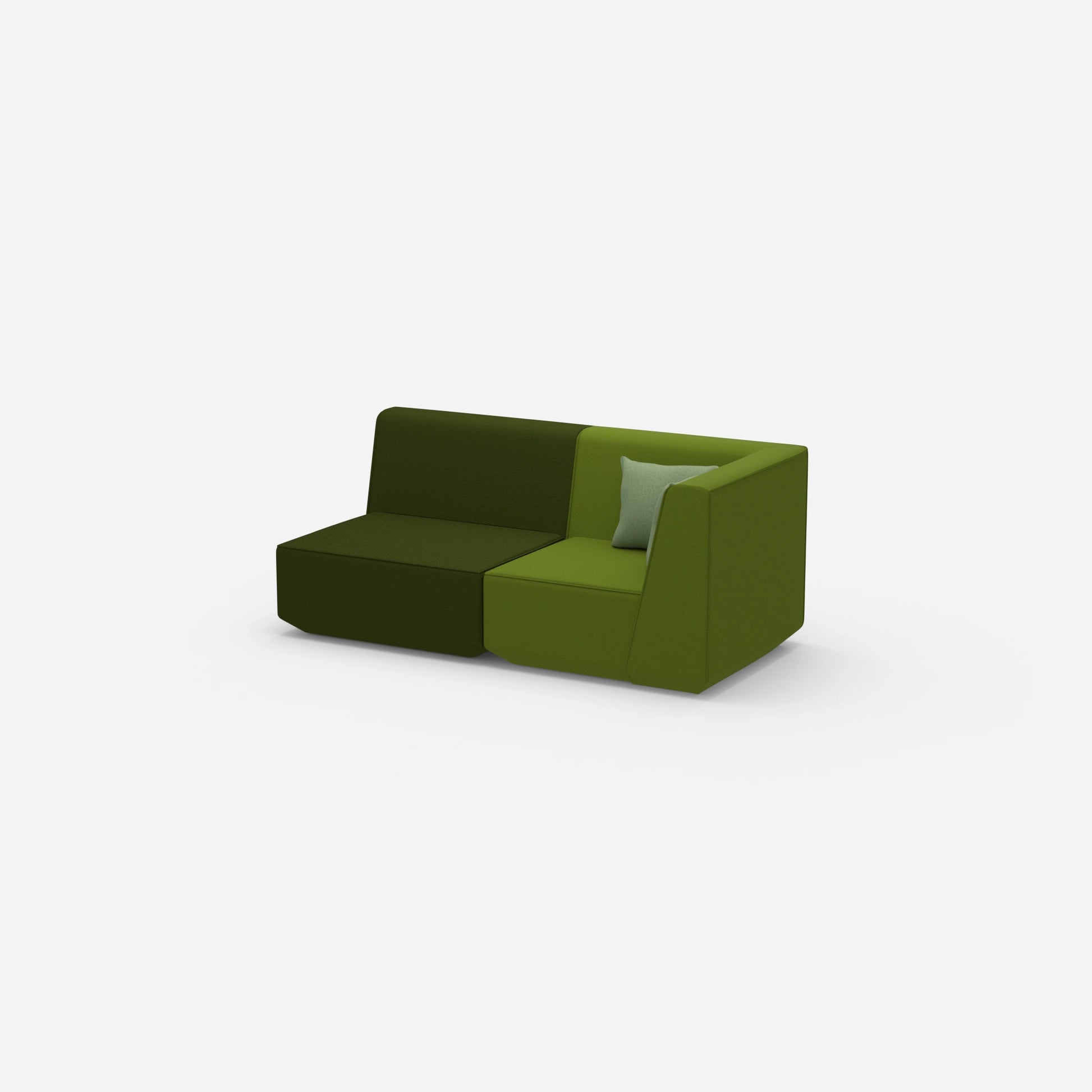 2 Sitzer Sofa grün von der Seite