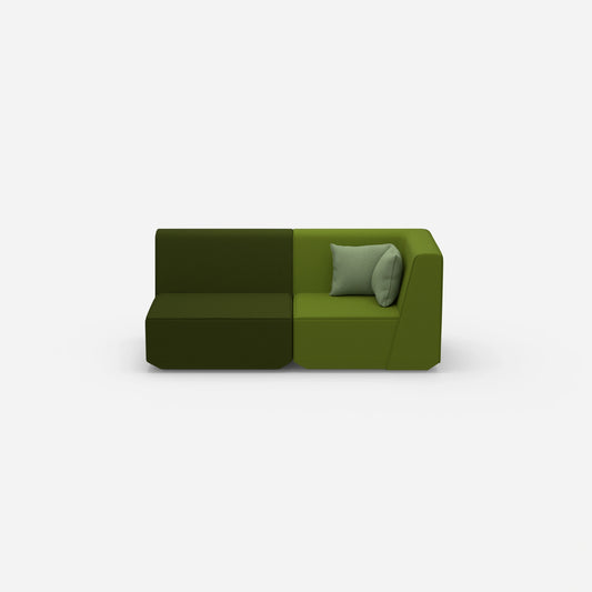 2 Sitzer Sofa grün von vorne
