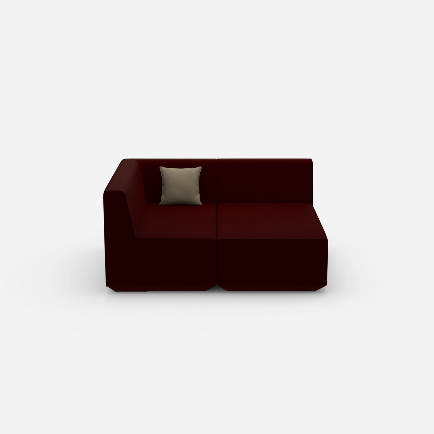 2 Sitzer Sofa mit Ecke von vorne