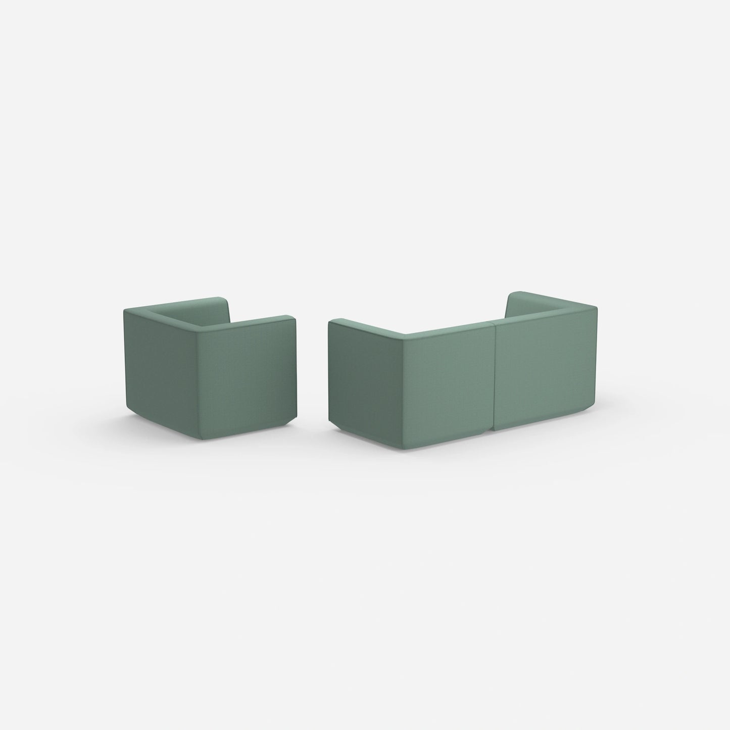 2 Sitzer Sofa mit Sessel 270 cm breit von hinten