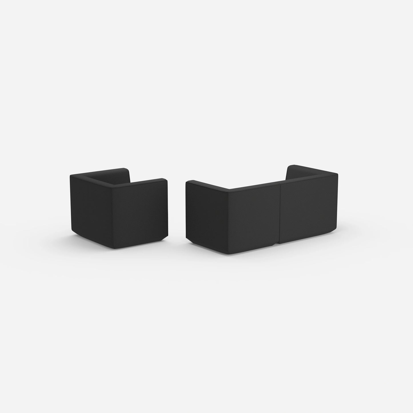 2 Sitzer Sofa mit Sessel 270 cm breit von hinten