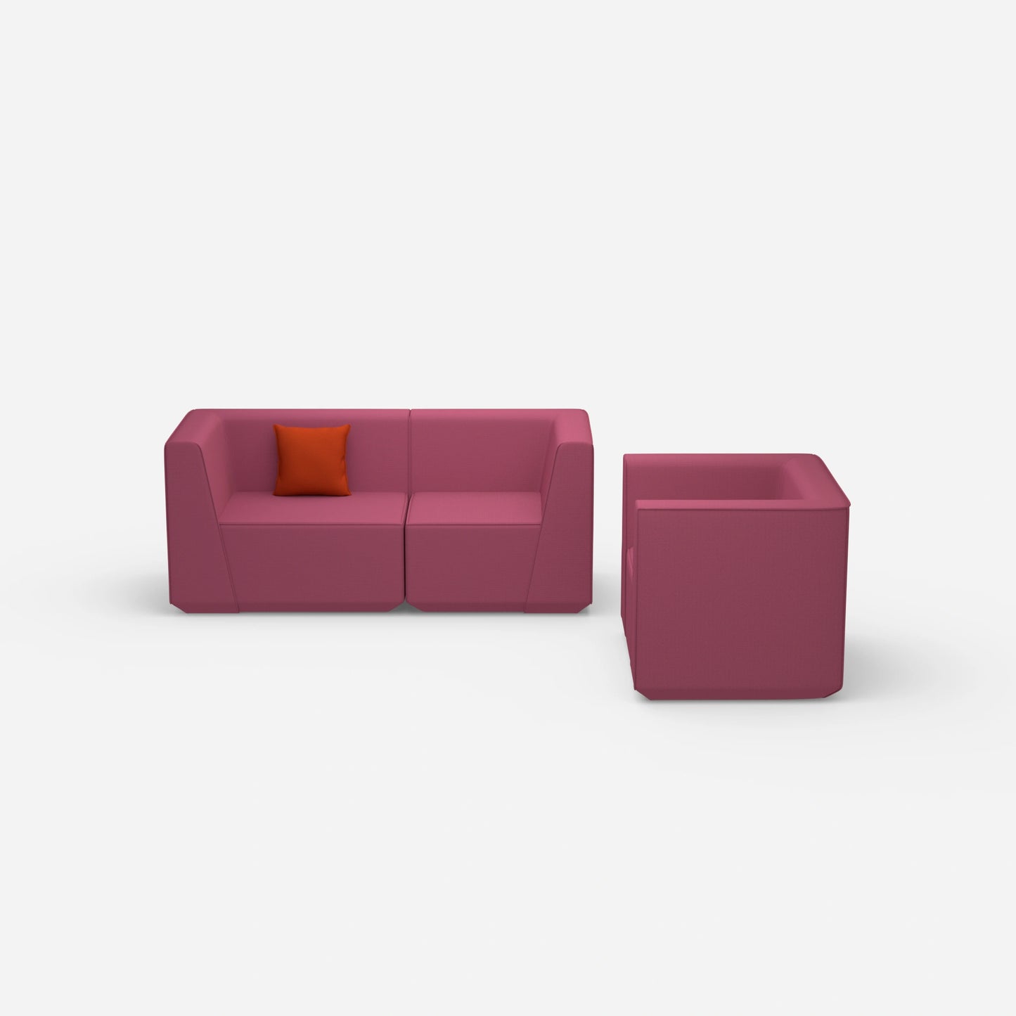 2 Sitzer Sofa mit Sessel 270 cm breit von vorne