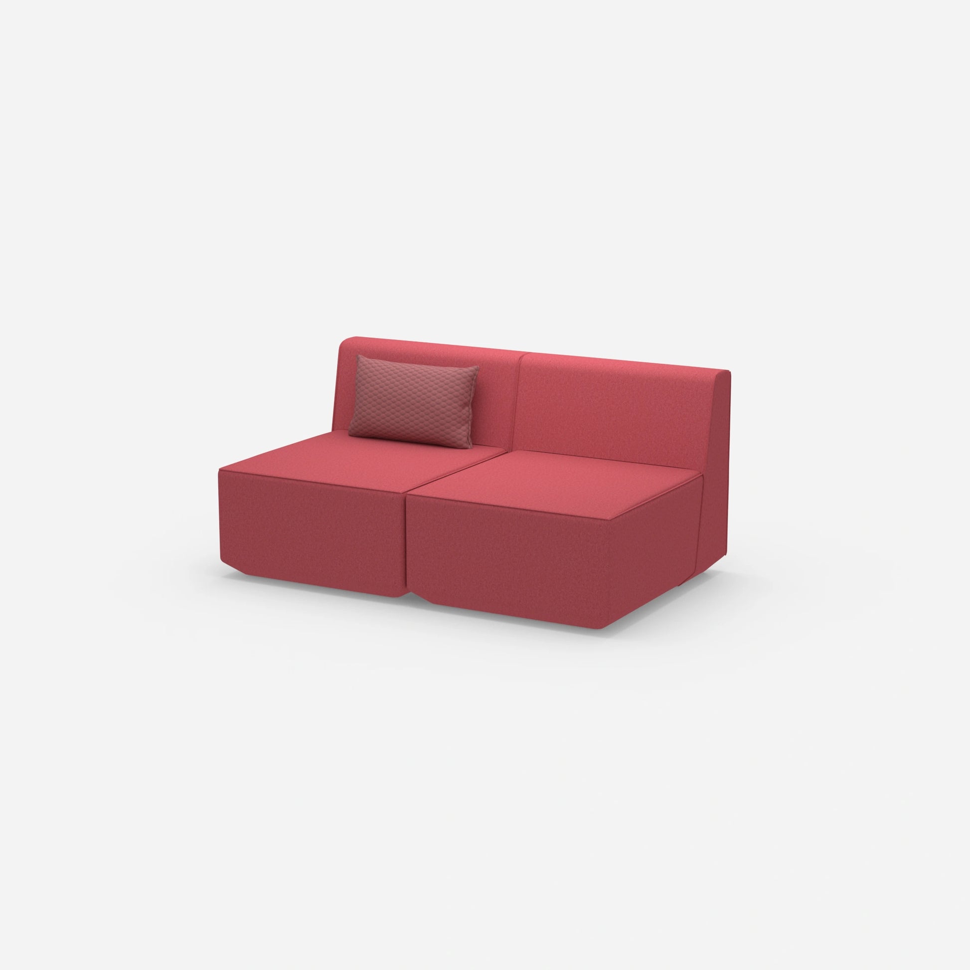 2 Sitzer Sofa rosa von der Seite