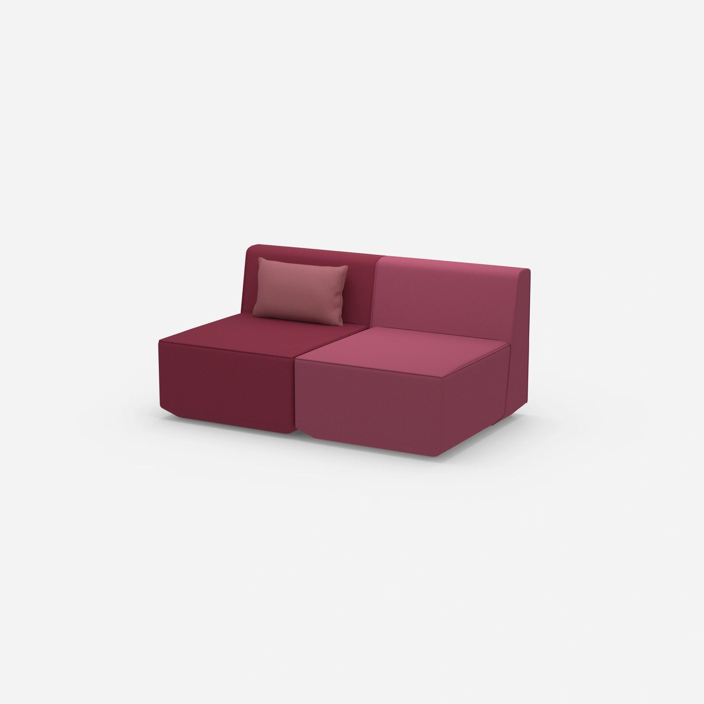 2 Sitzer Sofa rosa von der Seite