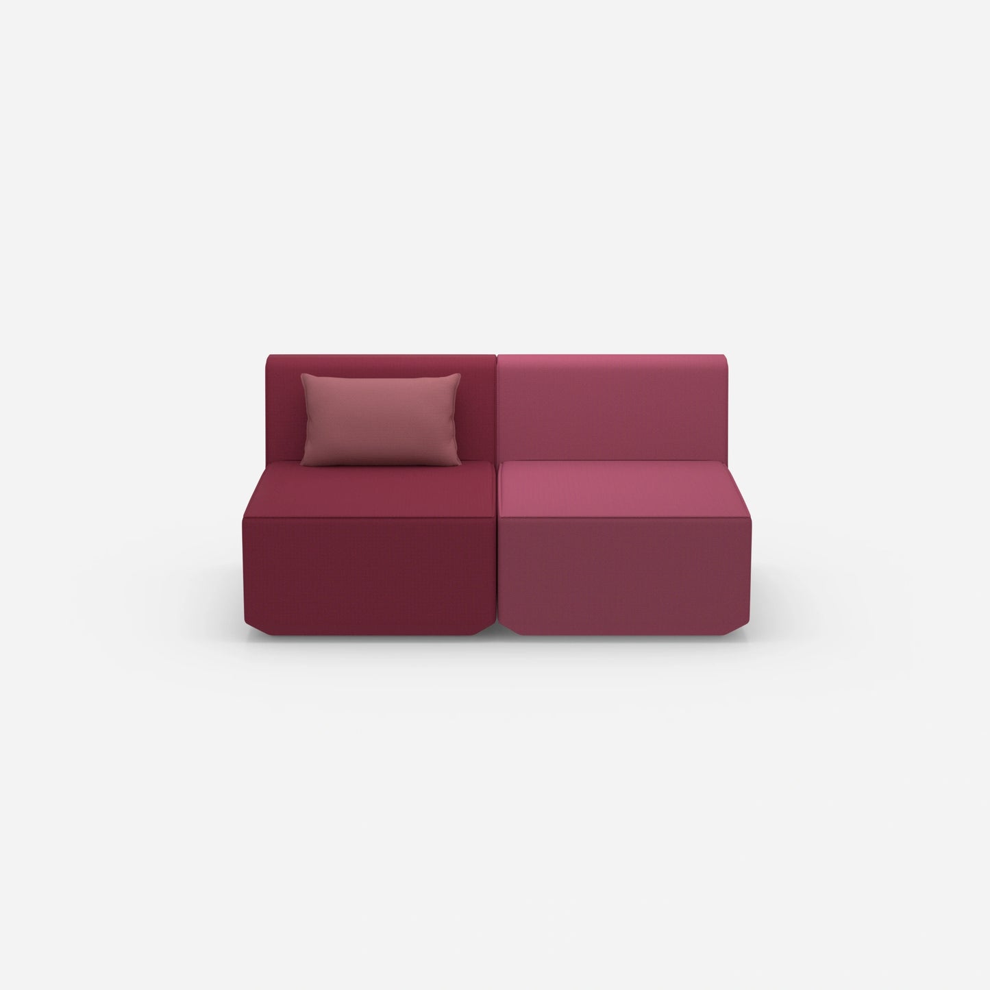 2 Sitzer Sofa rosa von vorne