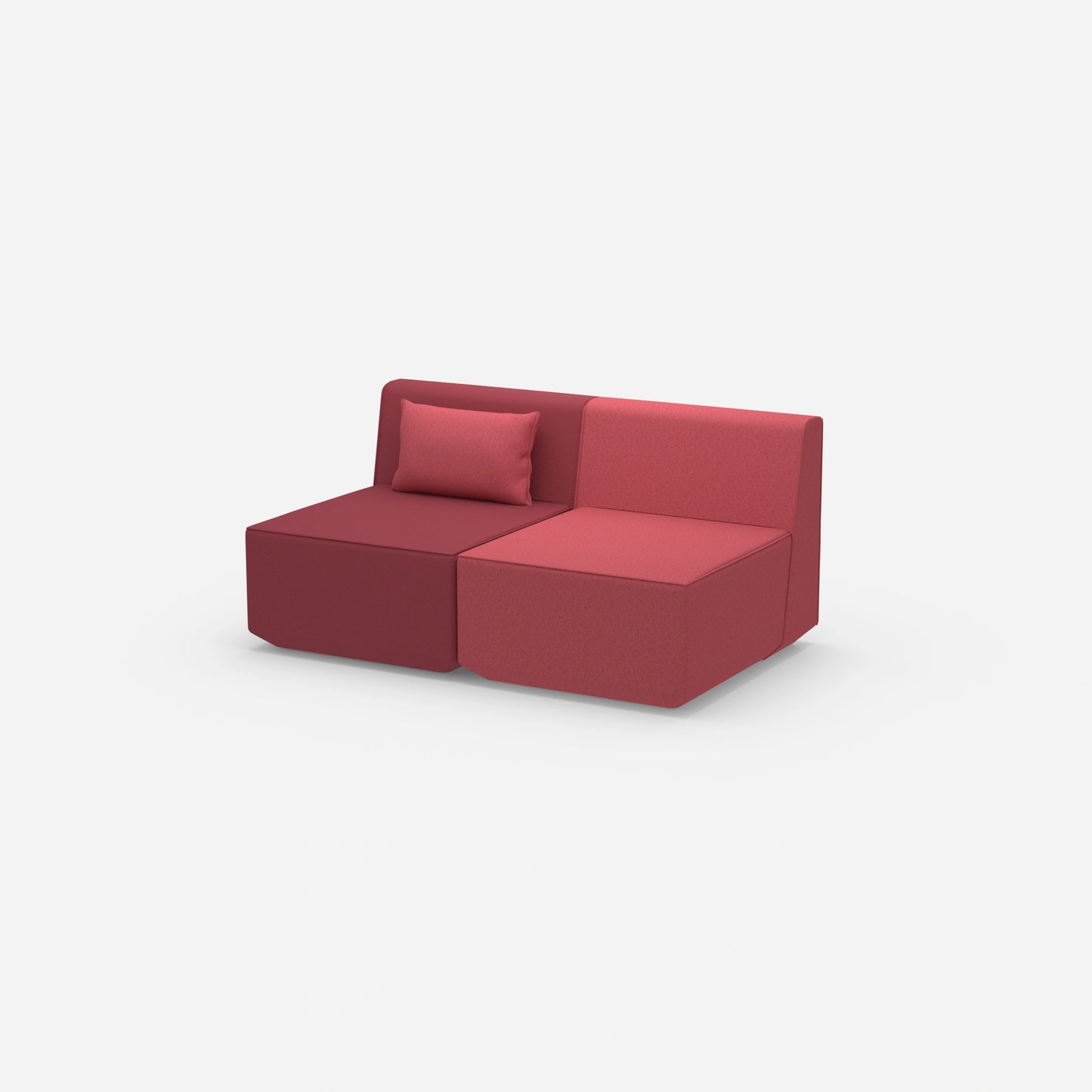 2 Sitzer Sofa rosa von der Seite