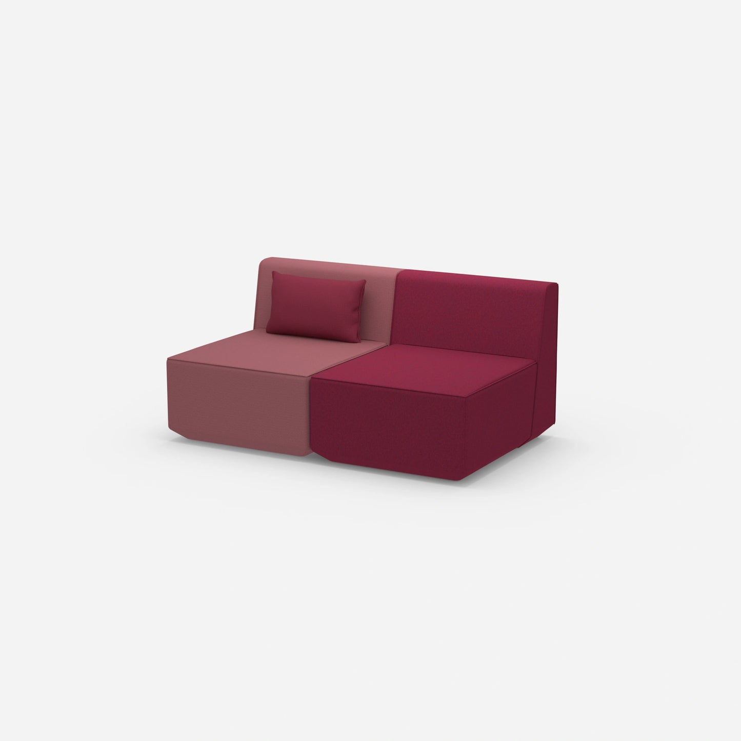 2 Sitzer Sofa rosa von der Seite