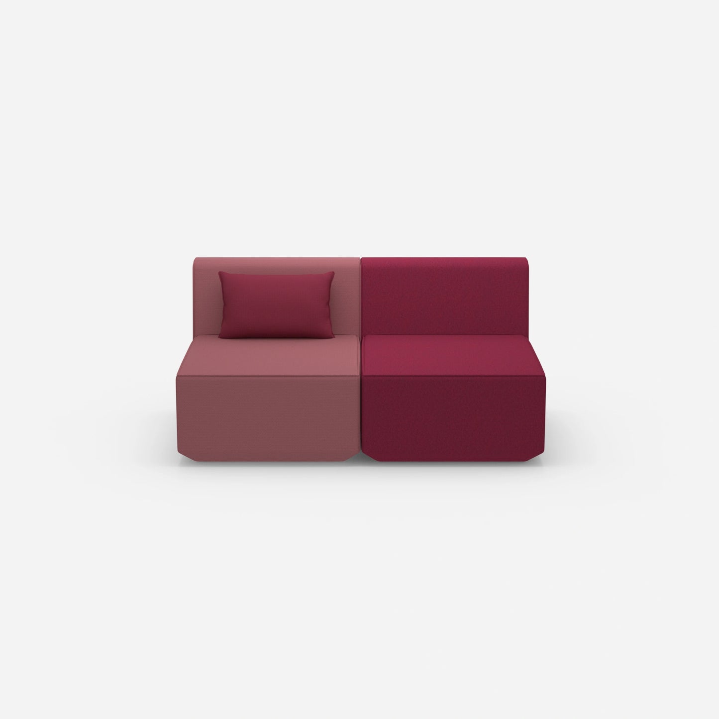 2 Sitzer Sofa rosa von vorne