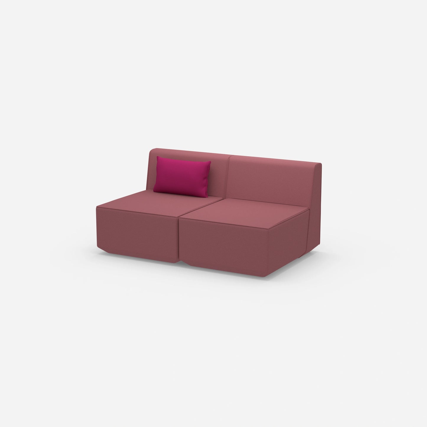 2 Sitzer Sofa rosa von der Seite