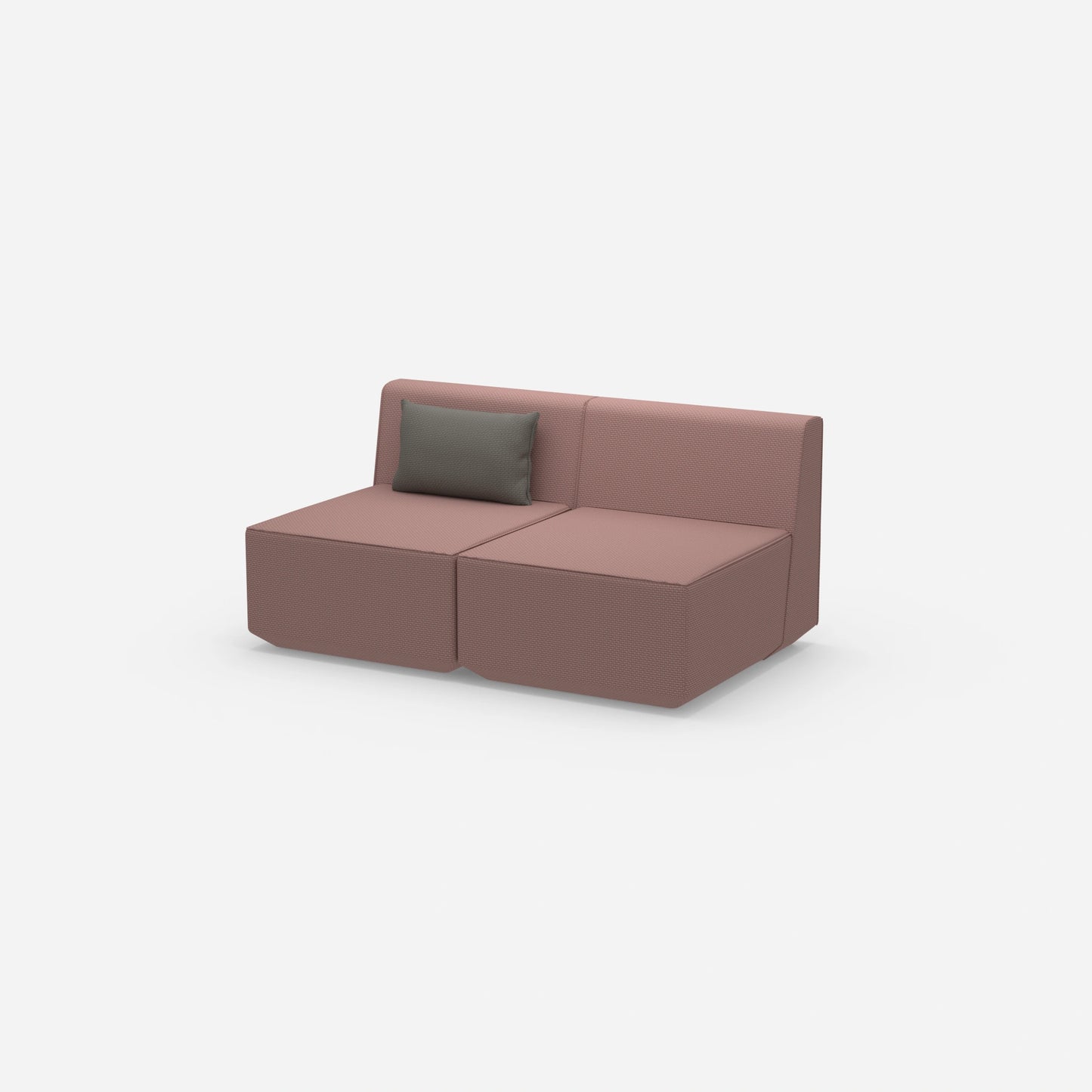 2 Sitzer Sofa rosa von der Seite