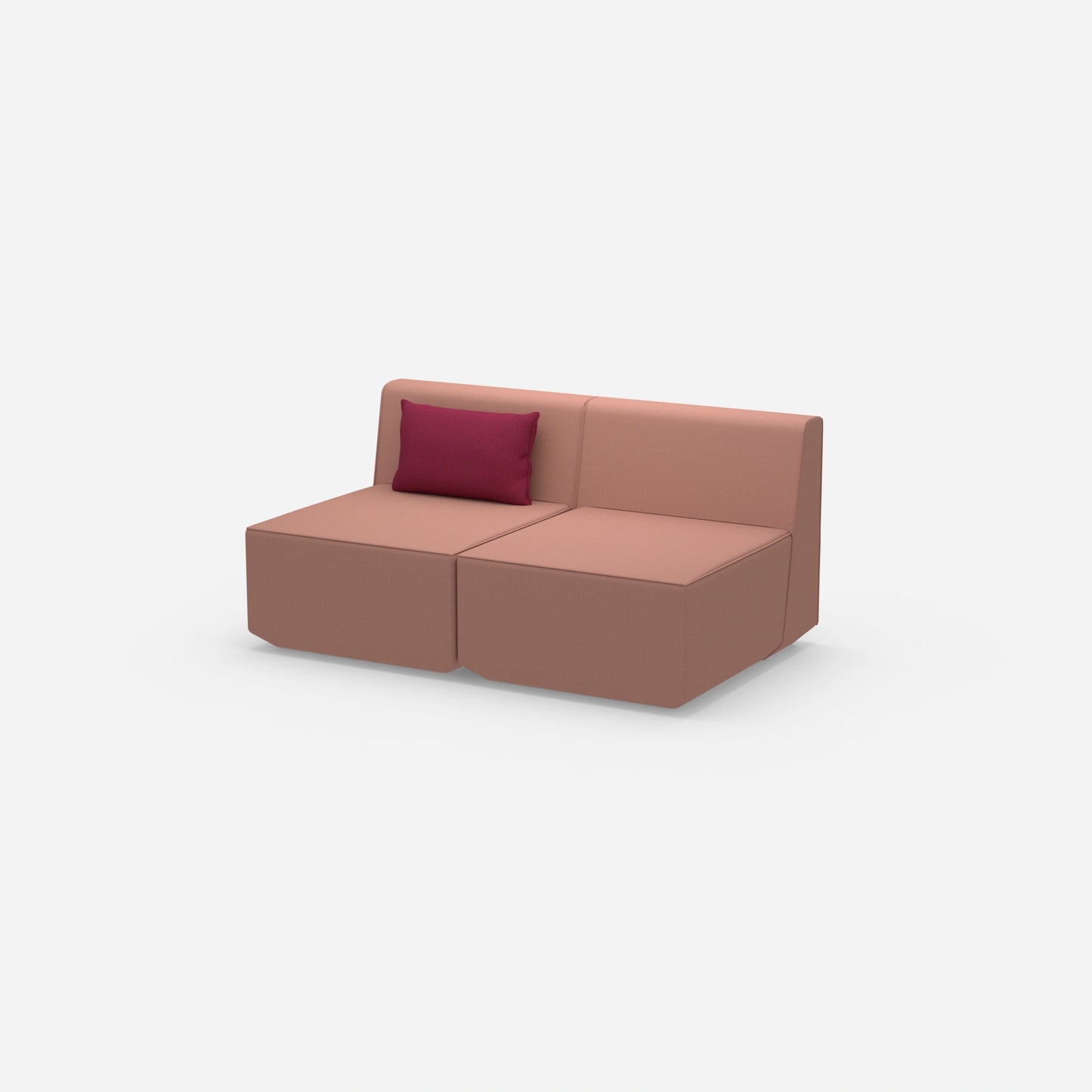 2 Sitzer Sofa rosa von der Seite