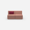 2 Sitzer Sofa rosa von vorne