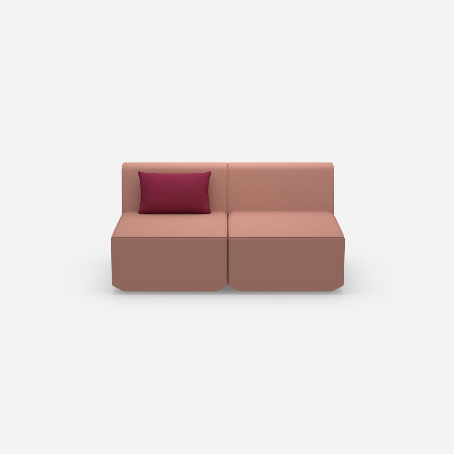 2 Sitzer Sofa rosa von vorne