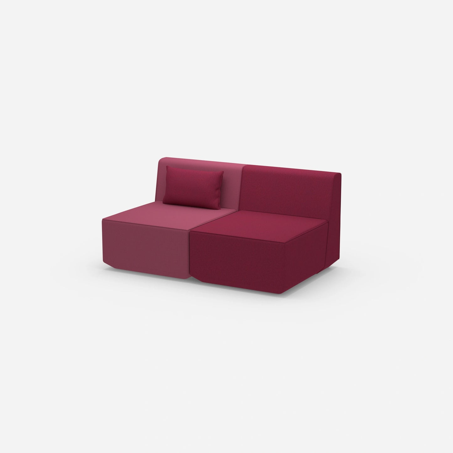 2 Sitzer Sofa rosa von der Seite