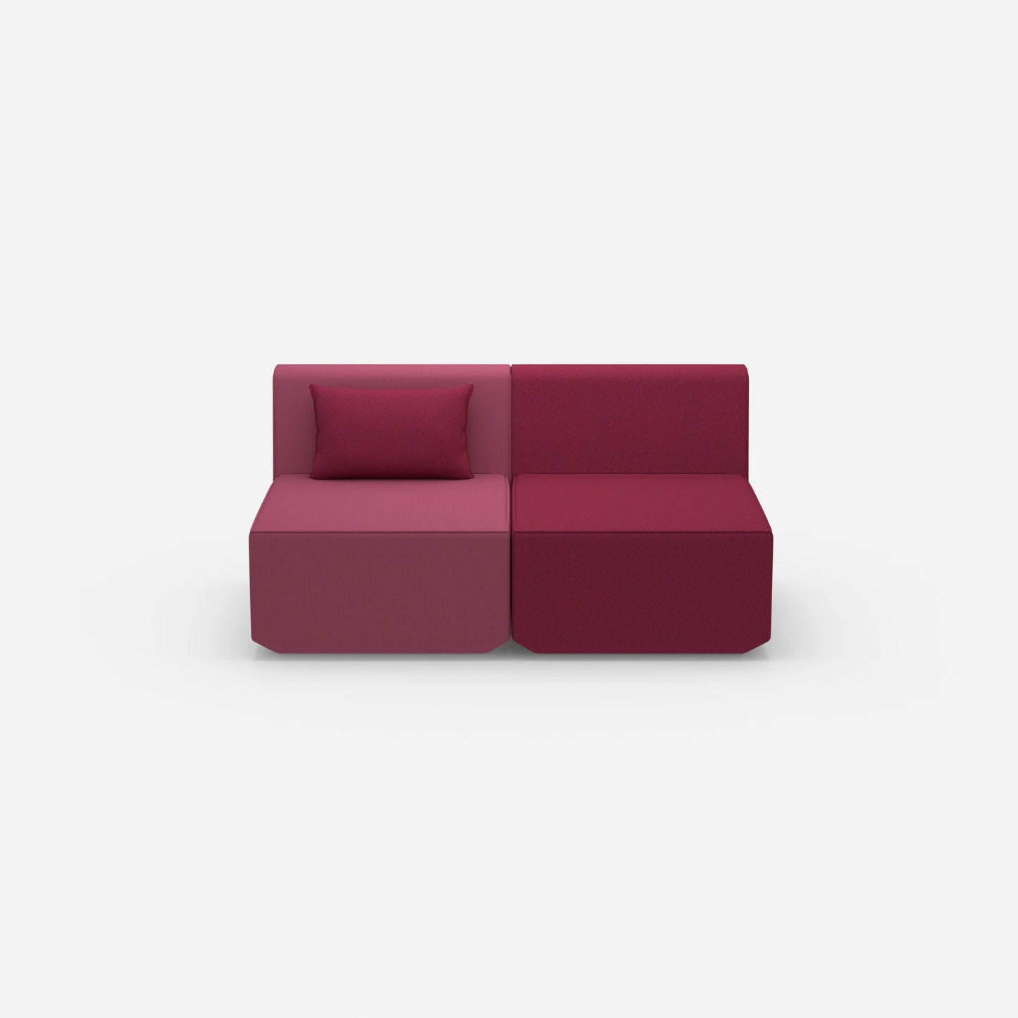 2 Sitzer Sofa rosa von vorne