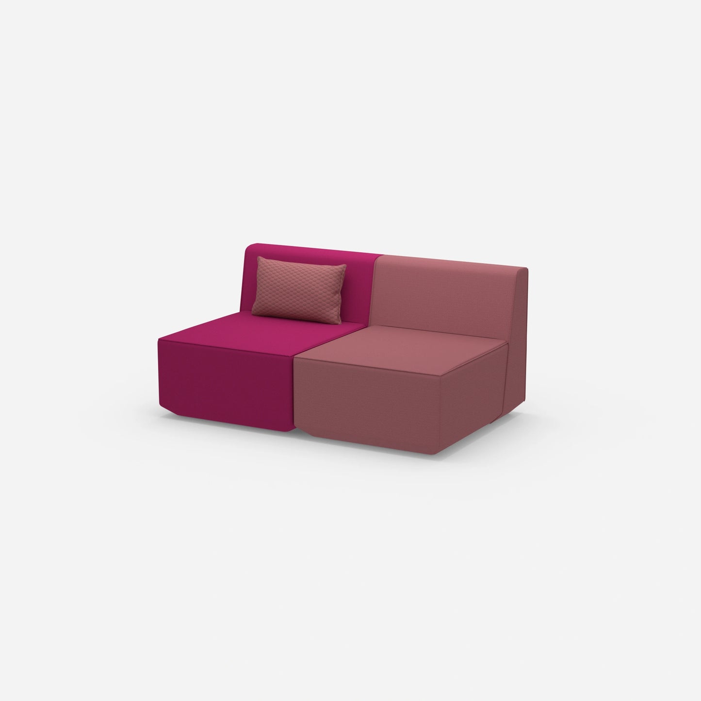 2 Sitzer Sofa rosa von der Seite