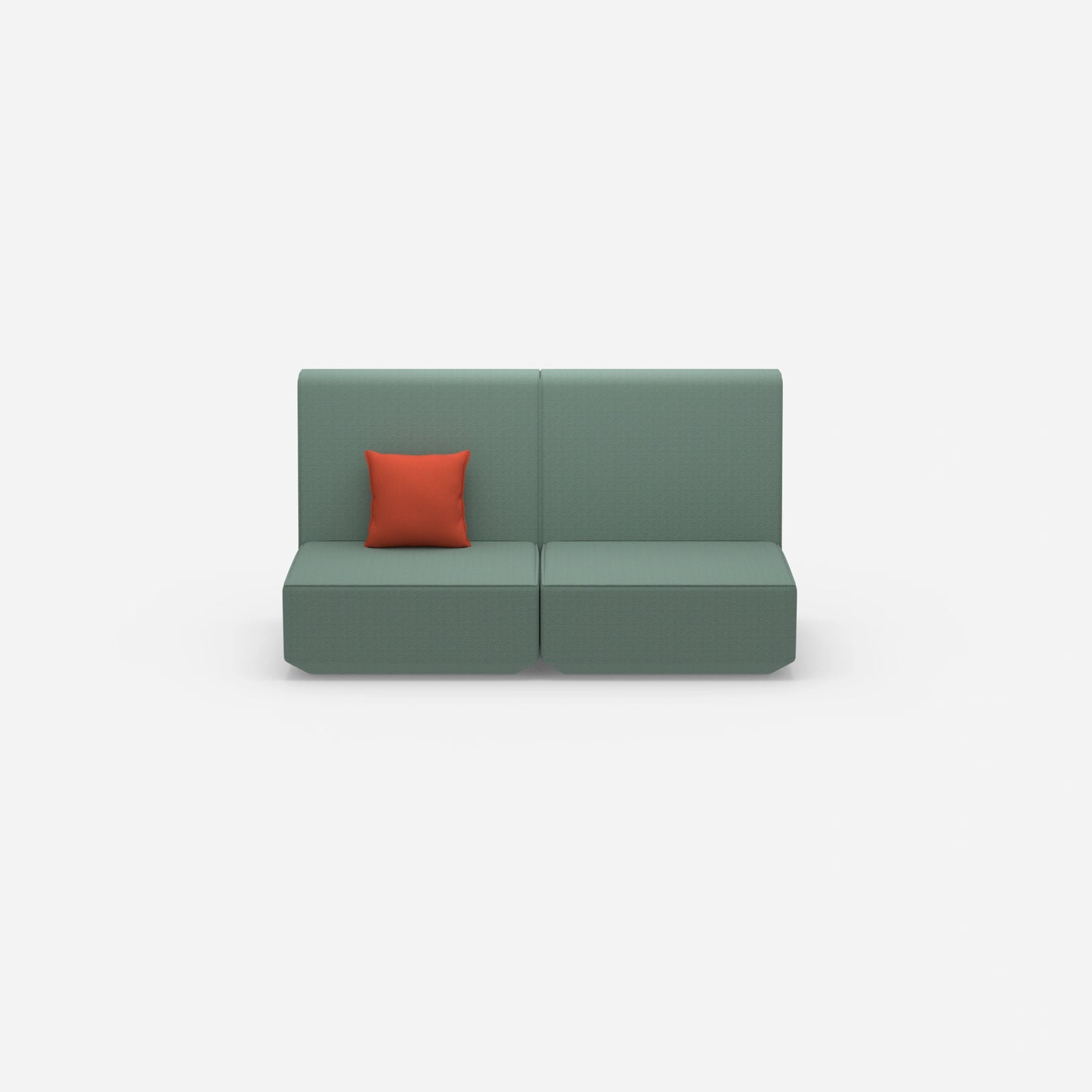2er Sofa mit hoher Rückenlehne von vorne