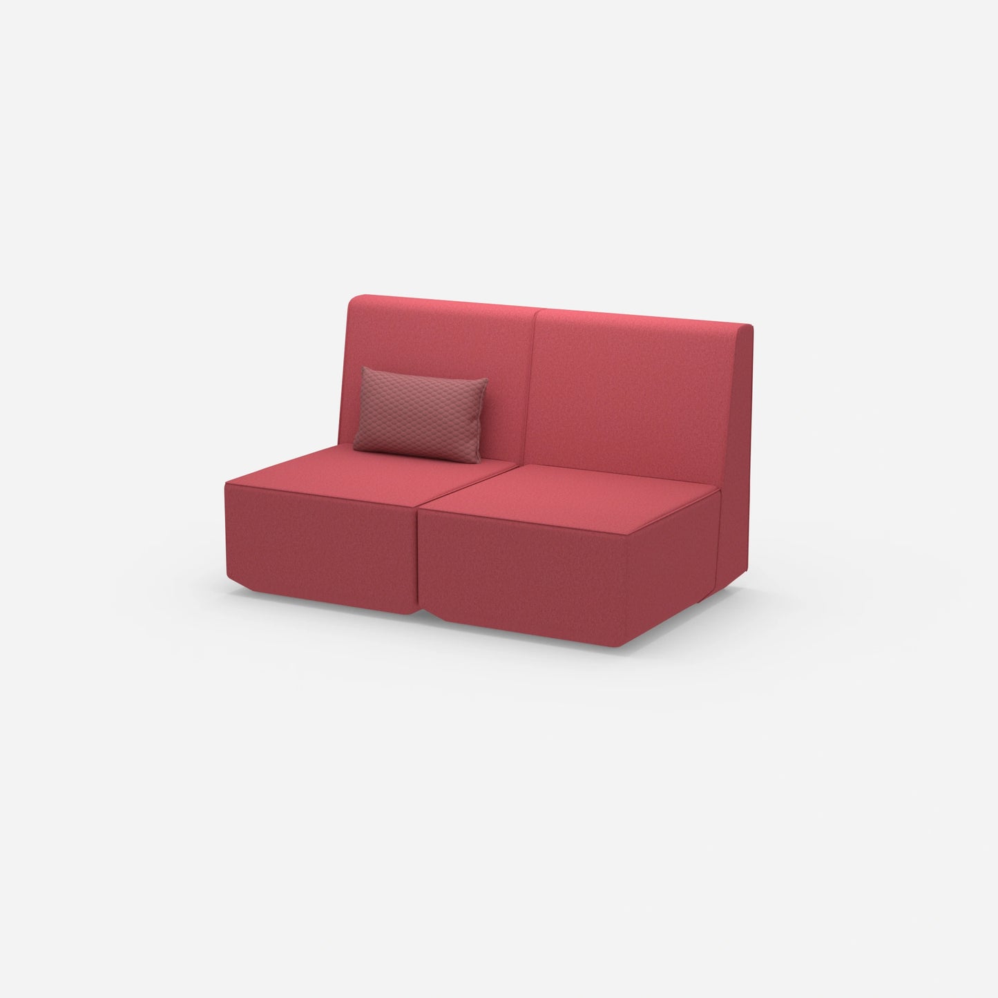 2er Sofa rosa mit hohem Rücken von der Seite