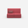 2er Sofa rosa mit hohem Rücken von vorne