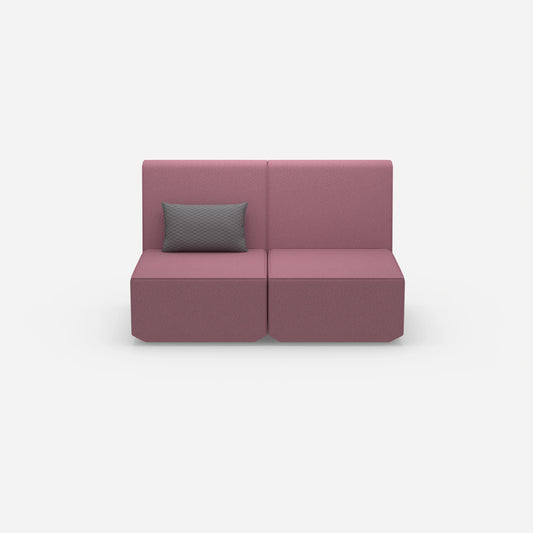 2er Sofa rosa mit hohem Rücken von vorne