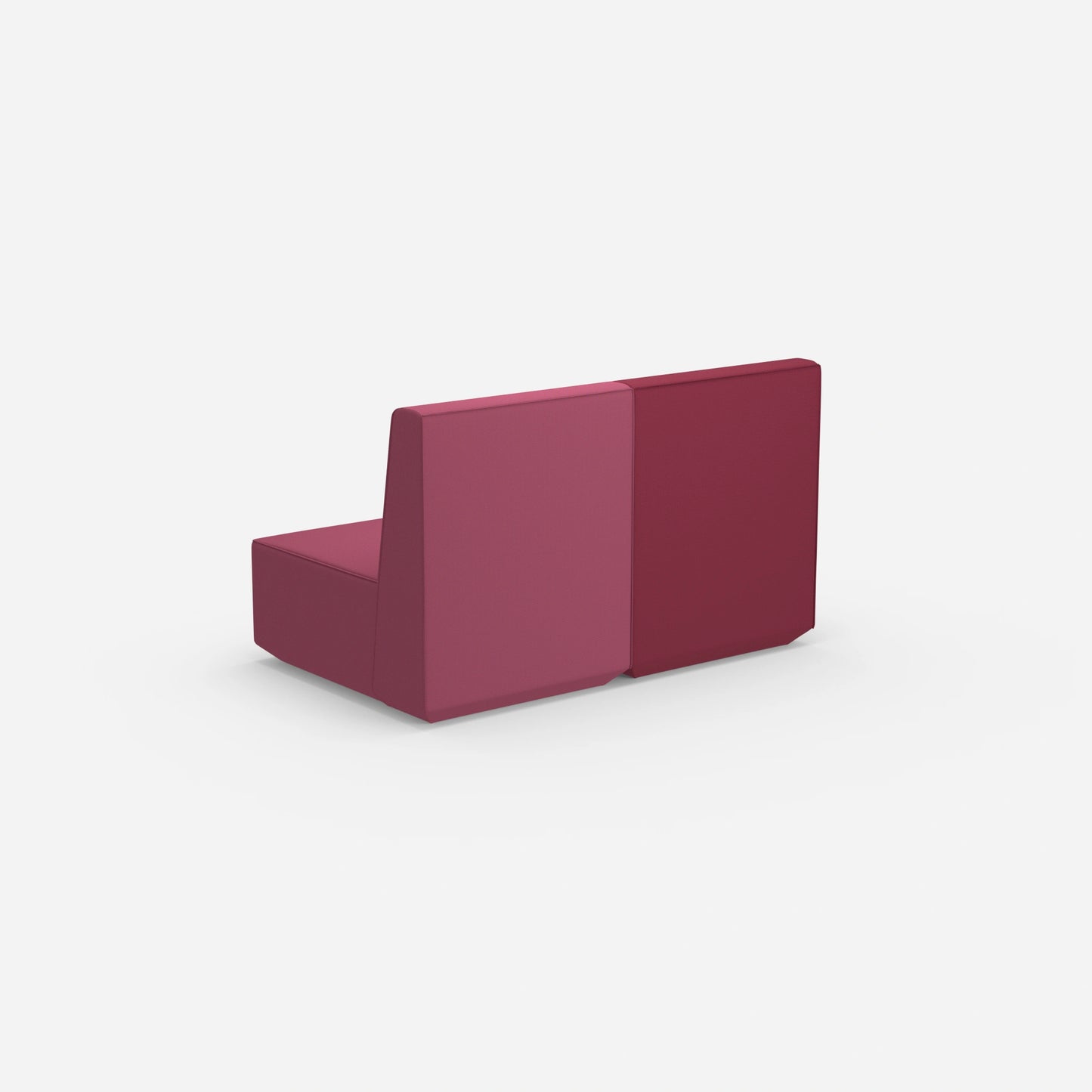 2er Sofa rosa mit hohem Rücken von hinten