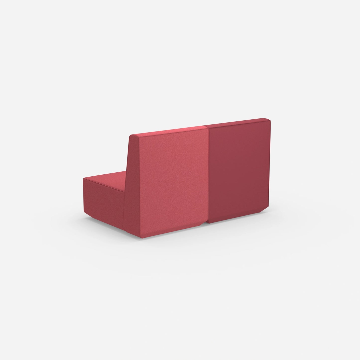 2er Sofa rosa mit hohem Rücken von hinten