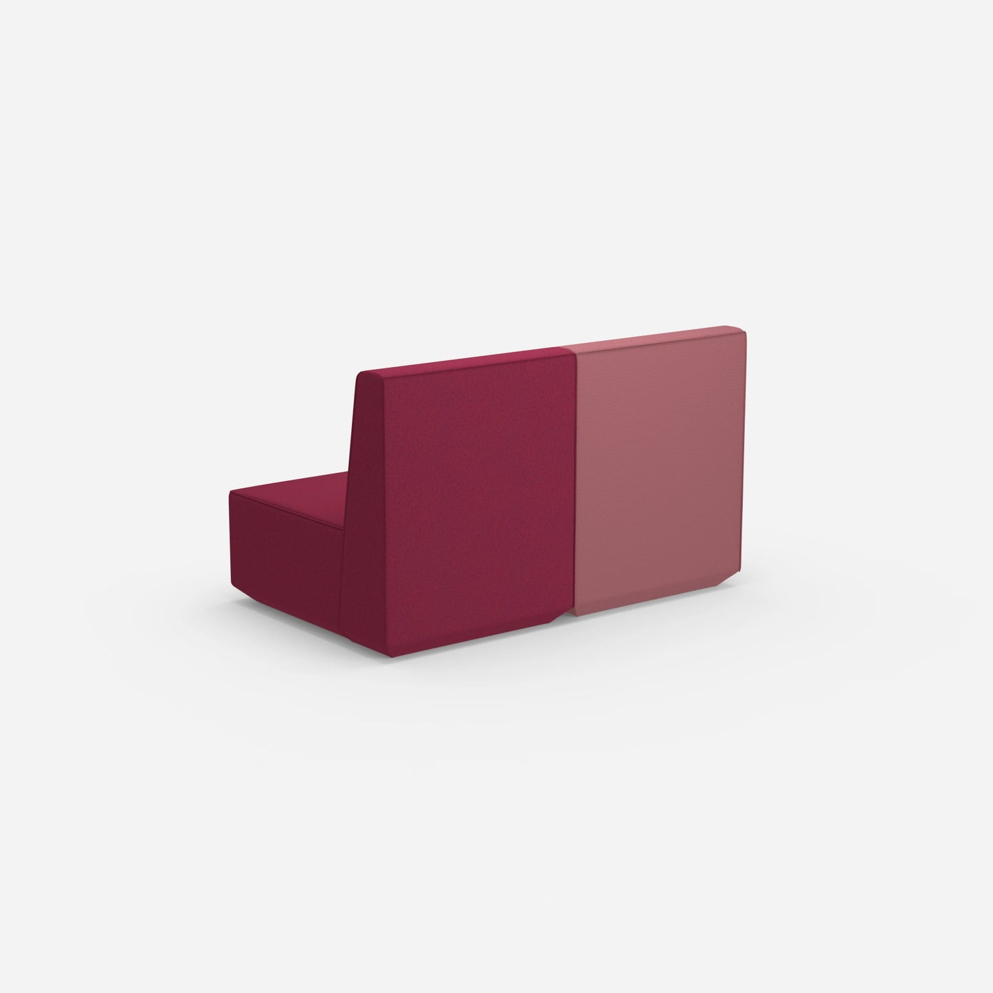 2er Sofa rosa mit hohem Rücken von hinten