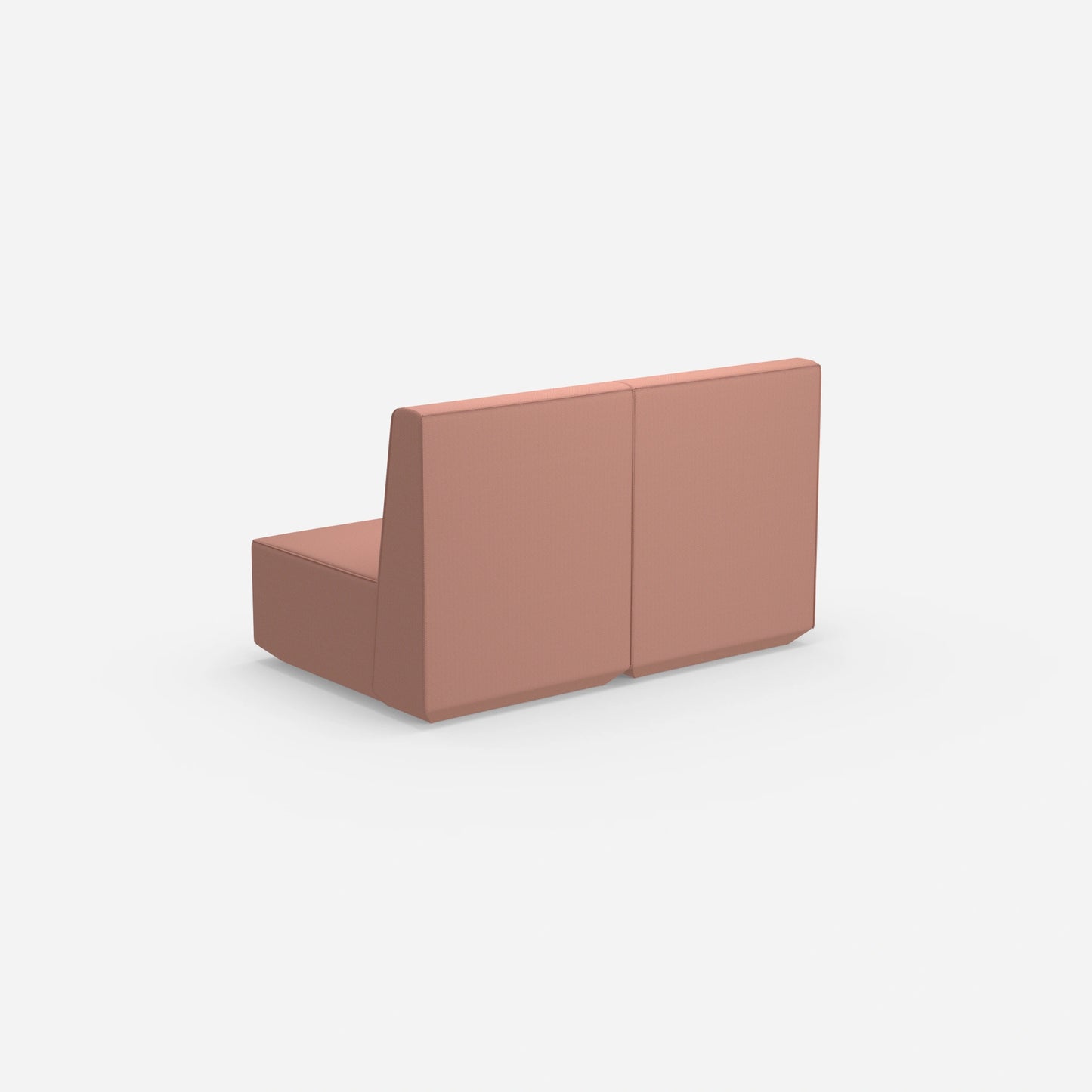 2er Sofa rosa mit hohem Rücken von hinten