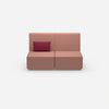 2er Sofa rosa mit hohem Rücken von vorne