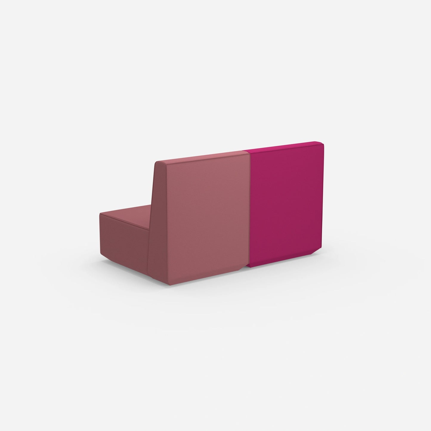 2er Sofa rosa mit hohem Rücken von hinten