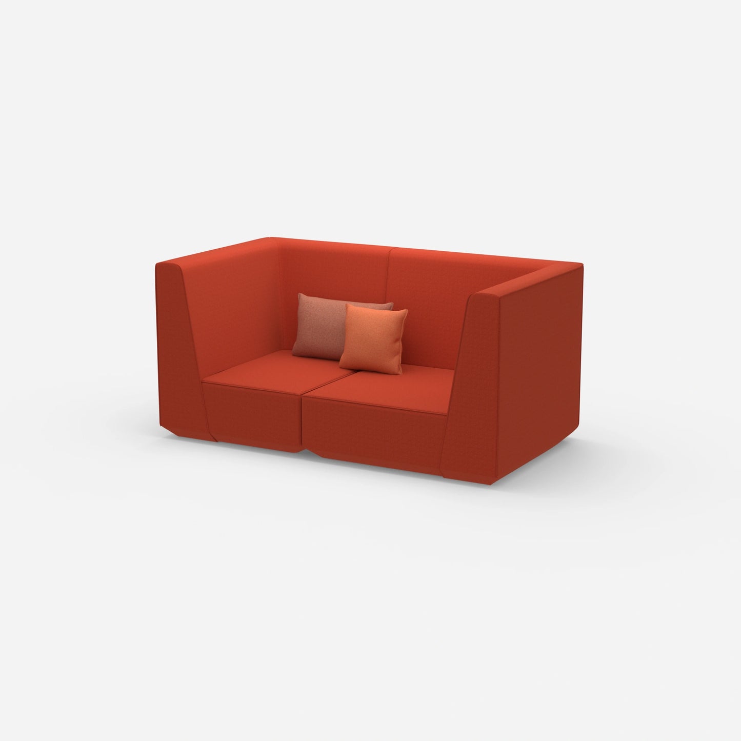 2er Sofa rot von der Seite
