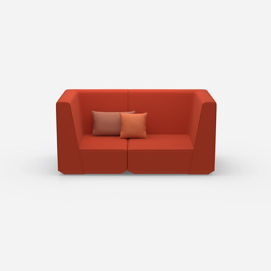 2er Sofa rot von vorne