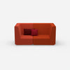 2er Sofa rot von vorne