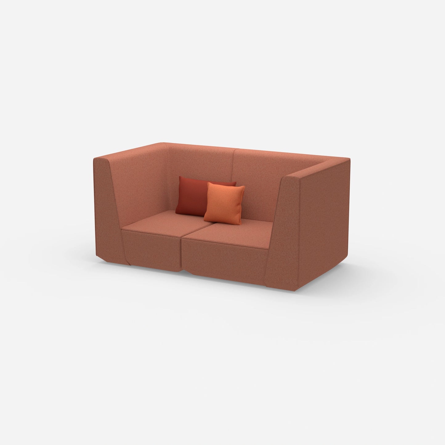 2er Sofa rot von der Seite
