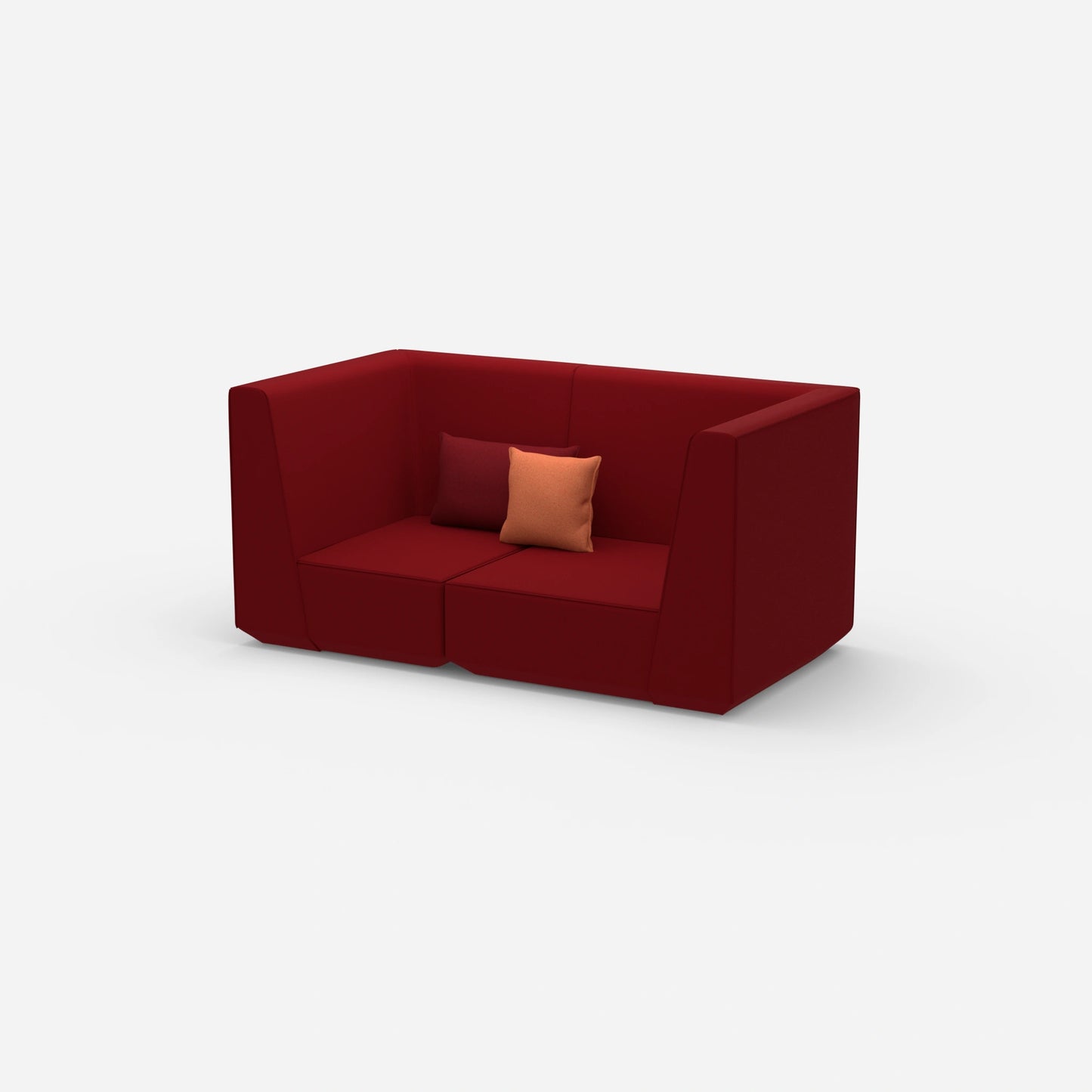 2er Sofa rot von der Seite