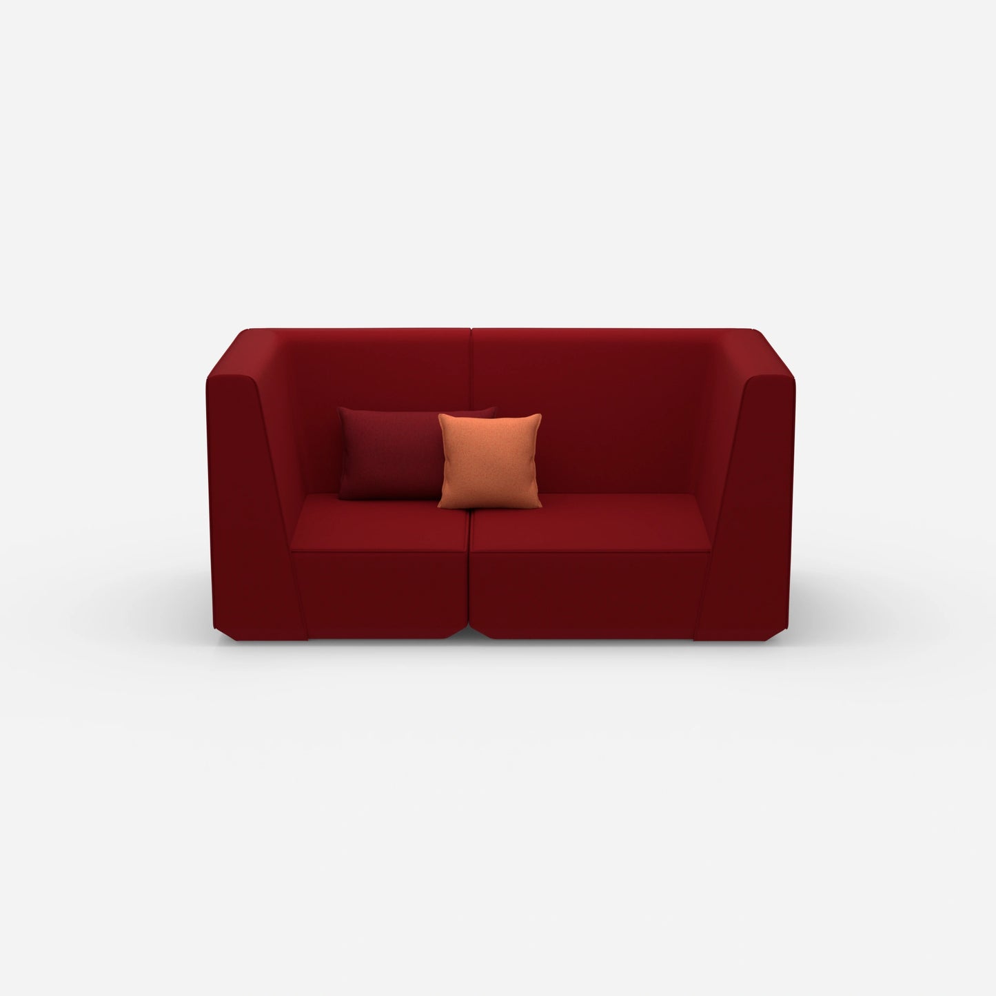 2er Sofa rot von vorne