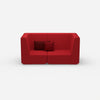 2er Sofa rot von vorne