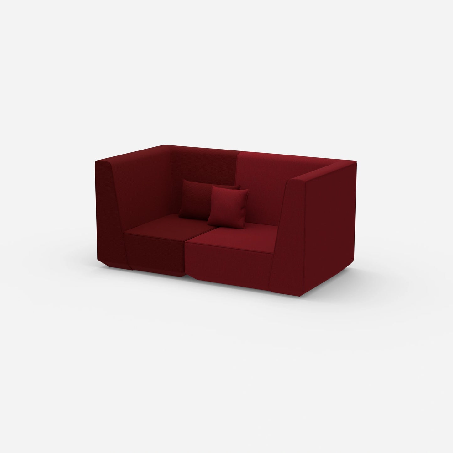 2er Sofa rot von der Seite