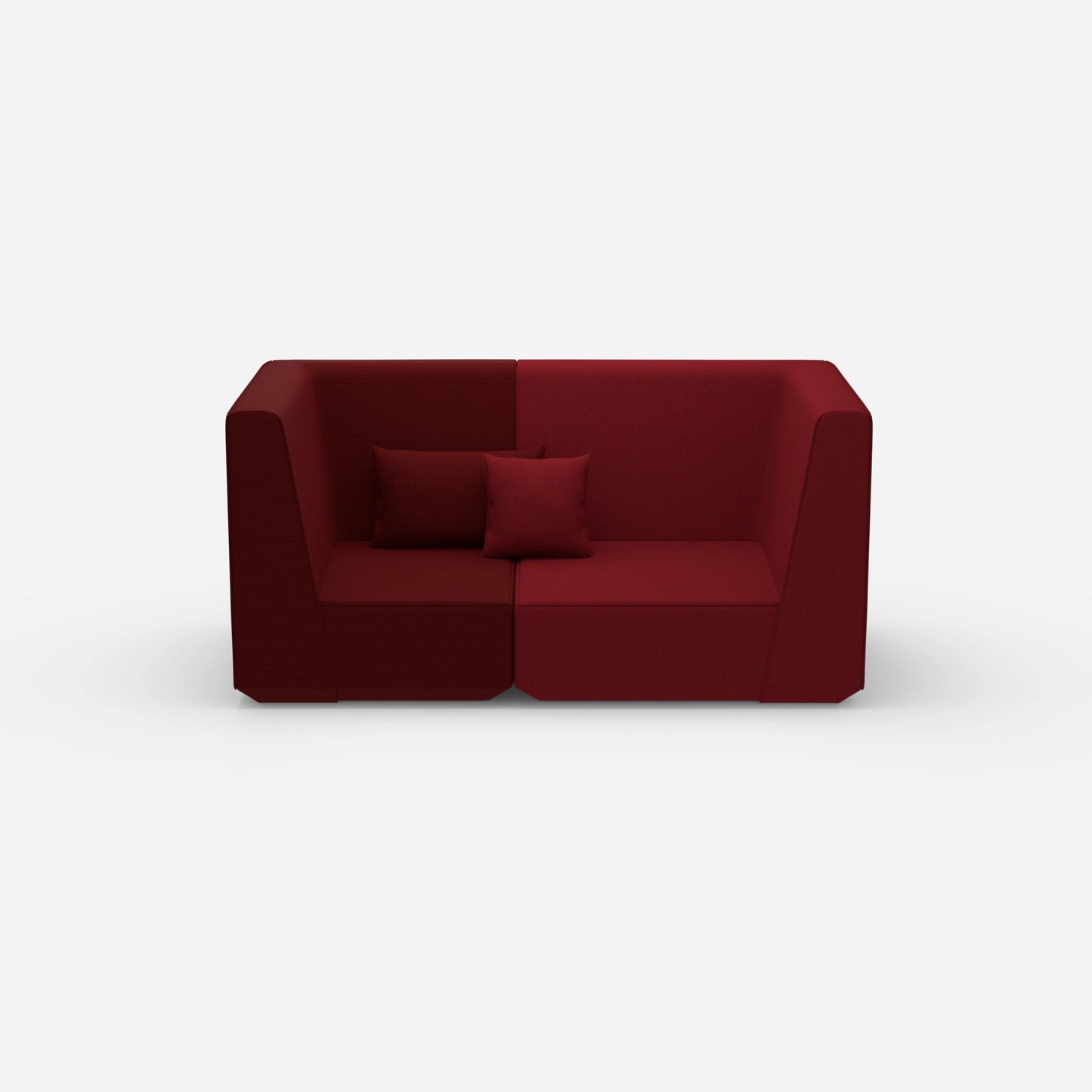 2er Sofa rot von vorne